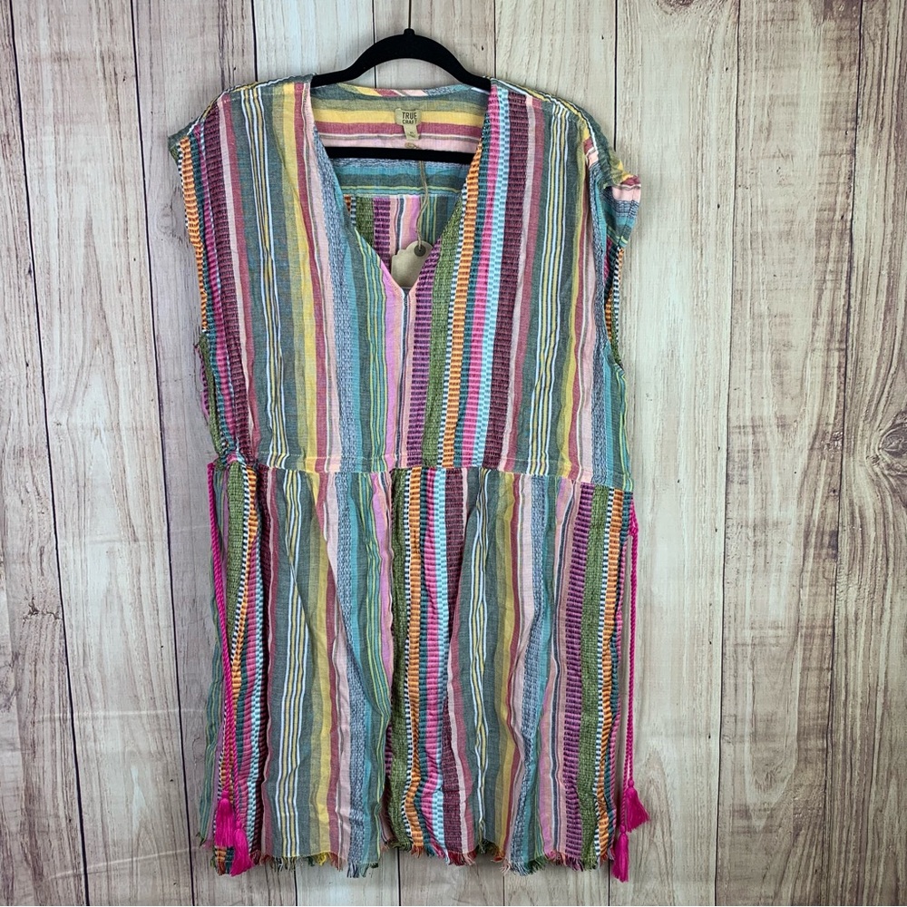 Multicolor Striped Women's Cover Up /Top / Tunic
